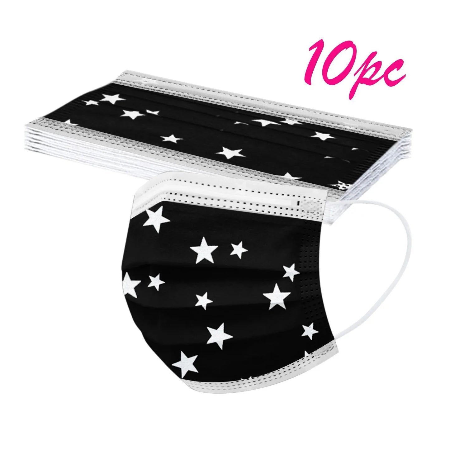 50PCS 3-Ply Disposable Face Masks with Ear Loops – Breathable Protective Masks for Adults, Bulk Pack Mascarillas Desechables