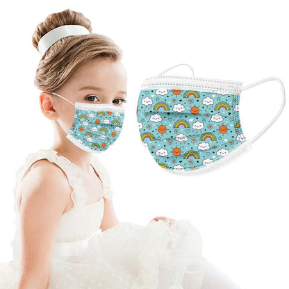50PCS Kids Disposable Face Masks – 3-Ply Breathable Protective Masks with Soft Ear Loops | Comfortable & Safe for Sensitive Skin