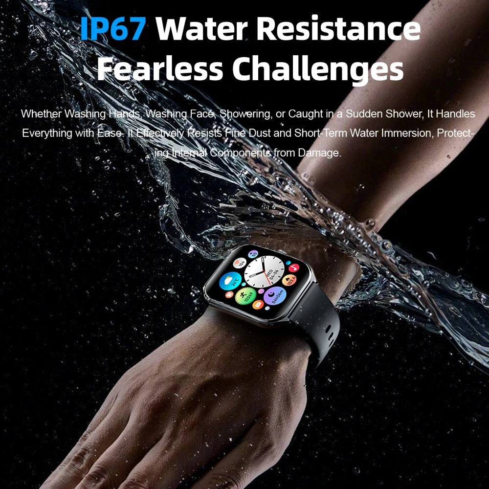 Smart Watch 1.96" AMOLED Bluetooth Call Fitness Tracker IP68 for Android iOS