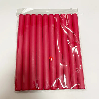 Heatless Foam Curling Rods Set (10pcs) – Manual Hair Curlers Flexible Sponge Perm Rods for DIY Styling