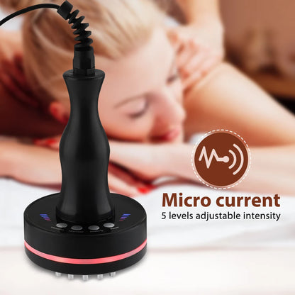 Heated Vibration Body Massage Brush with Microcurrent & LED Light – Electric Body Massager for Relaxation