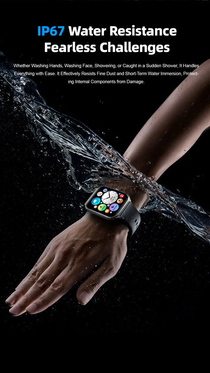 Smart Watch 1.96" AMOLED Bluetooth Call Fitness Tracker IP68 for Android iOS