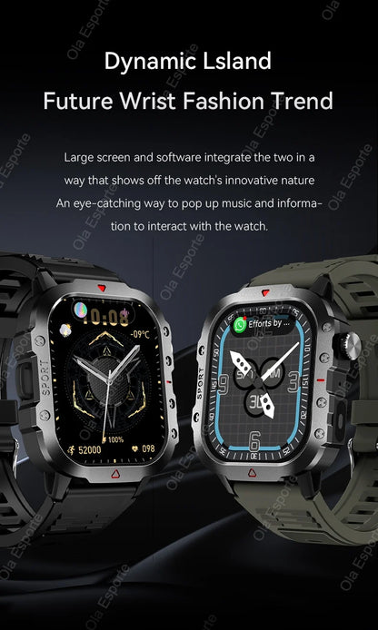 Men’s Smart Watch Bluetooth Call – LED Touch Screen Fitness Tracker with Multi-Sport Modes, Smart Notifications (Android & iOS)