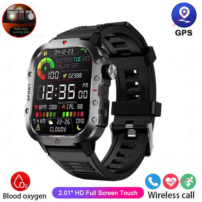 Outdoor Smart Watch Bluetooth Call LED Flashlight Fitness Tracker Android iPhone