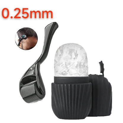 Ice Roller & Micro Needle Facial Roller Set Skin Care Face Beard Beauty Tool