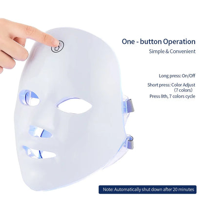 Rechargeable 7-Color LED Facial & Neck Beauty Massager – Skin Rejuvenation & Toning Device