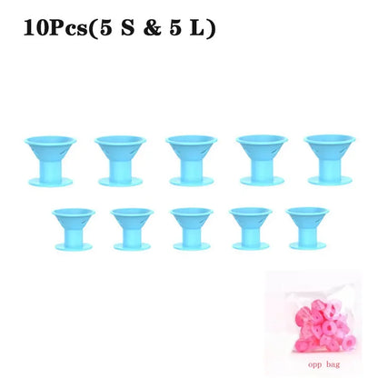 10PCS / 20PCS Silicone Heatless Hair Curlers – Soft Rubber No-Clip Hair Rollers for DIY Waves & Curls