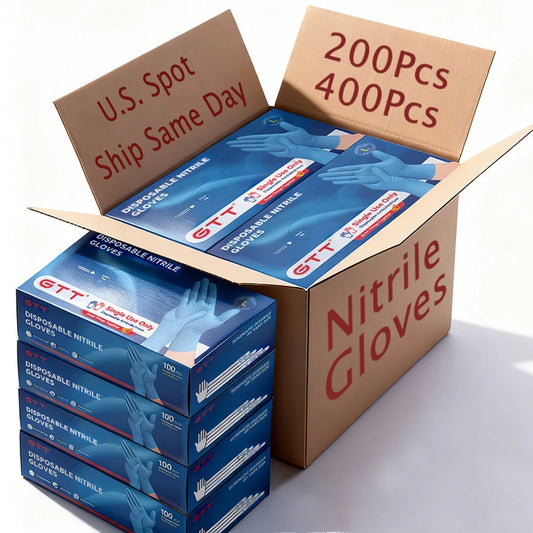 200/400 PCS Nitrile Disposable Gloves Powder Free Latex Free Food Handling Cleaning