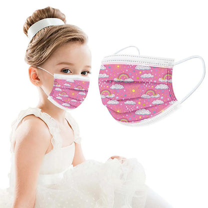 50PCS Kids Disposable Face Masks – 3-Ply Breathable Protective Masks with Soft Ear Loops | Comfortable & Safe for Sensitive Skin