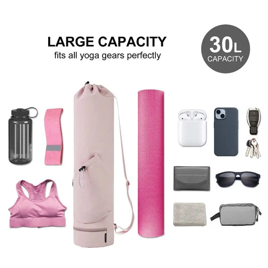Yoga Mat Backpack – Large Capacity Waterproof Sports Bag with Adjustable Straps, Breathable Gym Yoga Carrier (Unisex)