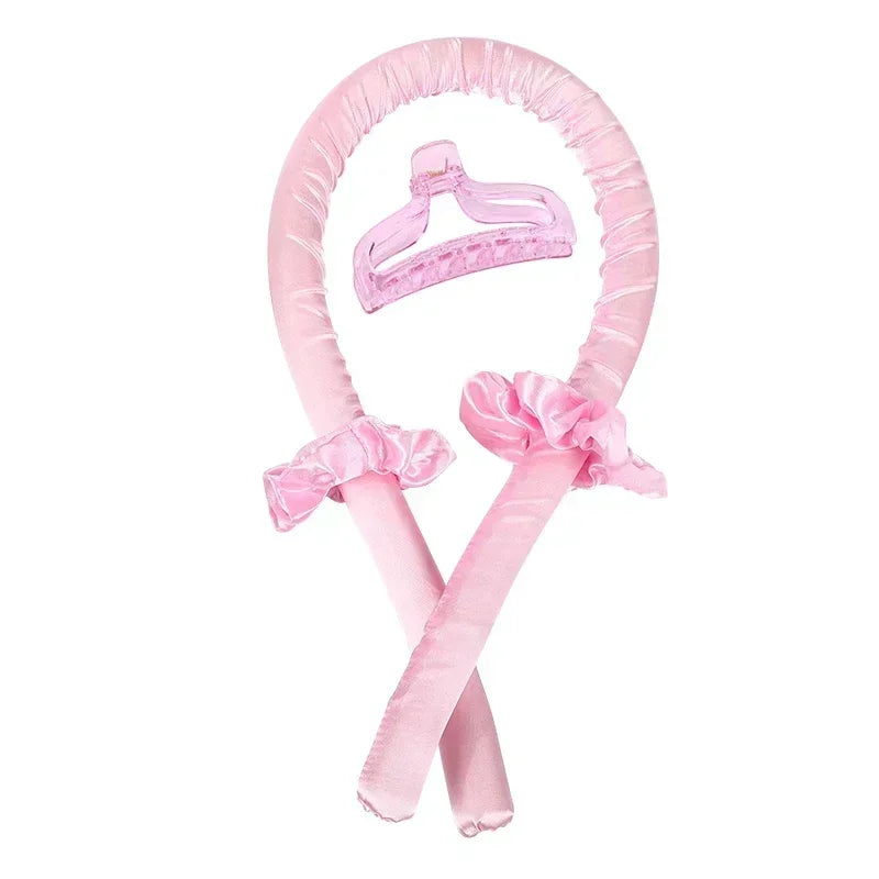 Heatless Curling Rod Night Cap Set – No-Heat Ribbon Hair Curlers with Soft Sleeping Bonnet for Overnight Curls