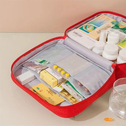 Portable Travel Medicine Storage Bag First Aid Organizer Large Capacity Oxford Case