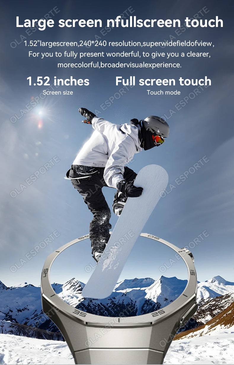 Smart Watch GPS NFC Bluetooth Call 1.52" HD Fitness Tracker Android iPhone