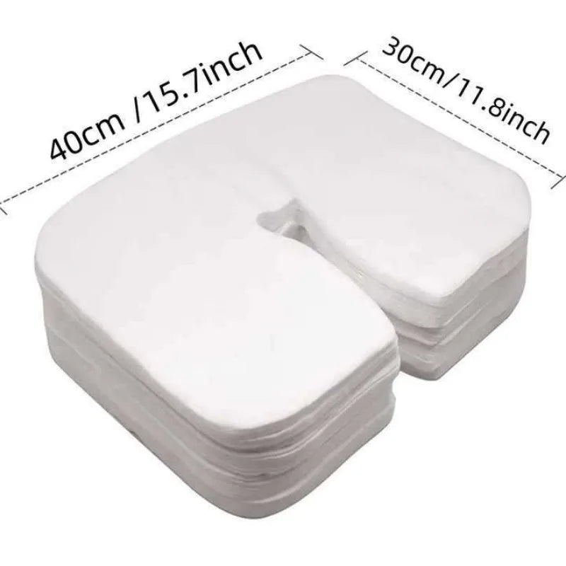 100PCS Disposable Massage Face Cradle Covers Spa Salon Non-Woven Headrest Cushion Sheets