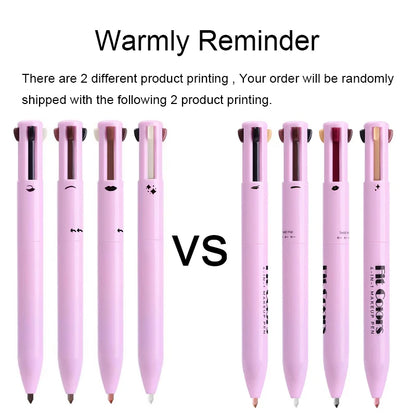 4-in-1 Multi-Functional Makeup Pencil Set – Lip Liner, Eyeliner & Eyebrow Pencil (4 Colors)
