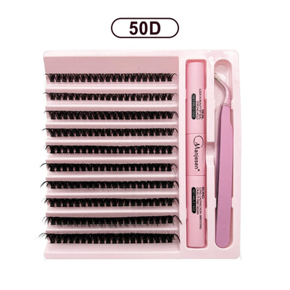 DIY Lash Extension Kit 200PCS Cluster Lashes 8–14mm w/ Bond Seal & Tweezers