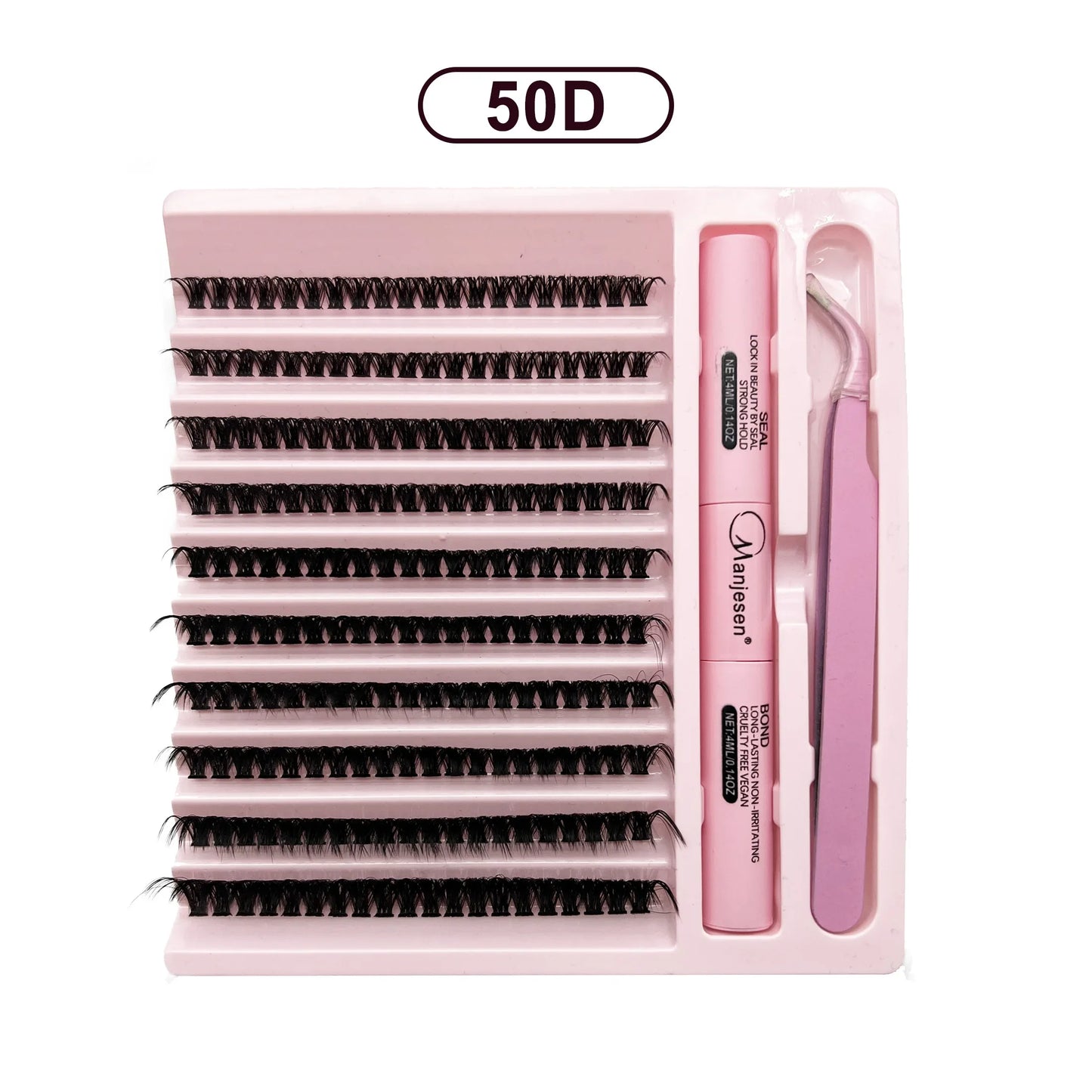 DIY Lash Extension Kit 200PCS Cluster Lashes 8-14mm with Bond & Seal Tweezers Synthetic Eyelashes Set