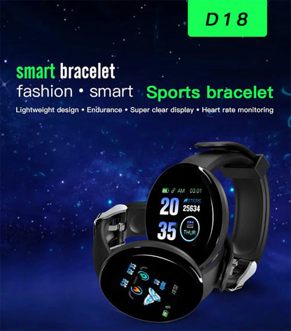 XMSJ Smart Watch Fitness Tracker | Heart Rate & Sleep Monitor | Activity Tracker | Round Touch Screen | Android & iOS