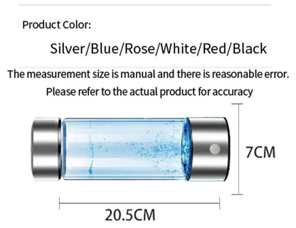 Portable Electric Hydrogen Water Bottle – Titanium Filter, USB Rechargeable, Hydrogen-Rich for Health & Wellness