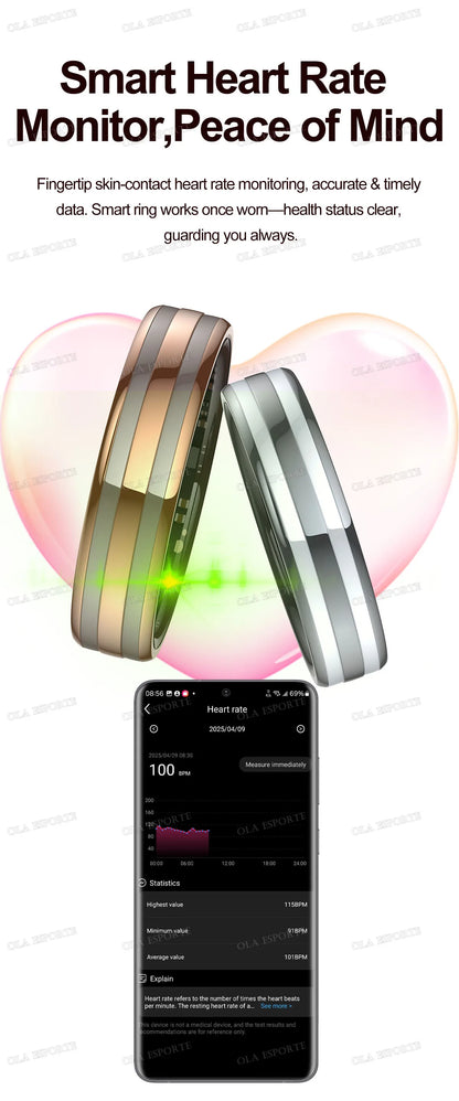 Smart Ring Fitness Tracker Heart Rate Sleep Monitor Waterproof for Android iOS