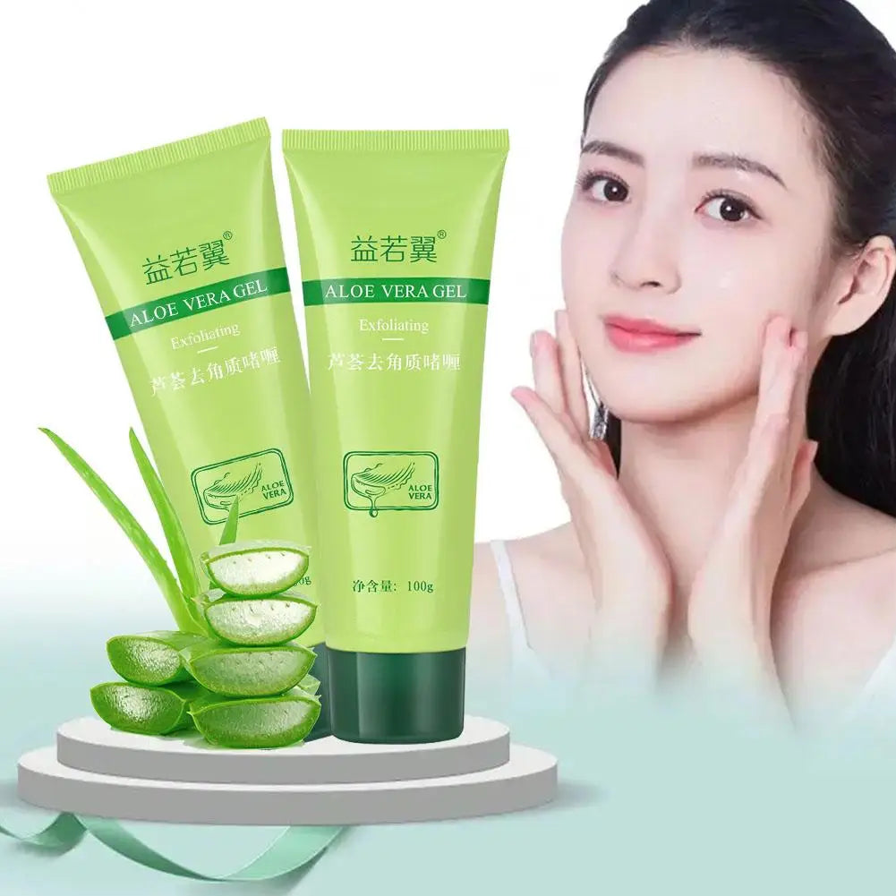 Aloe Vera Face Exfoliating Gel Scrub – Gentle Facial Cleanser, Removes Impurities, Moisturizes & Helps Reduce Pores – 30g / 100g
