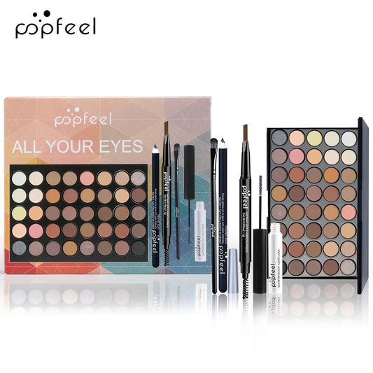 POPFEEL Eye Makeup Gift Set – Eyeshadow Palette, Eyeliner, Mascara & Eyebrow Pencil
