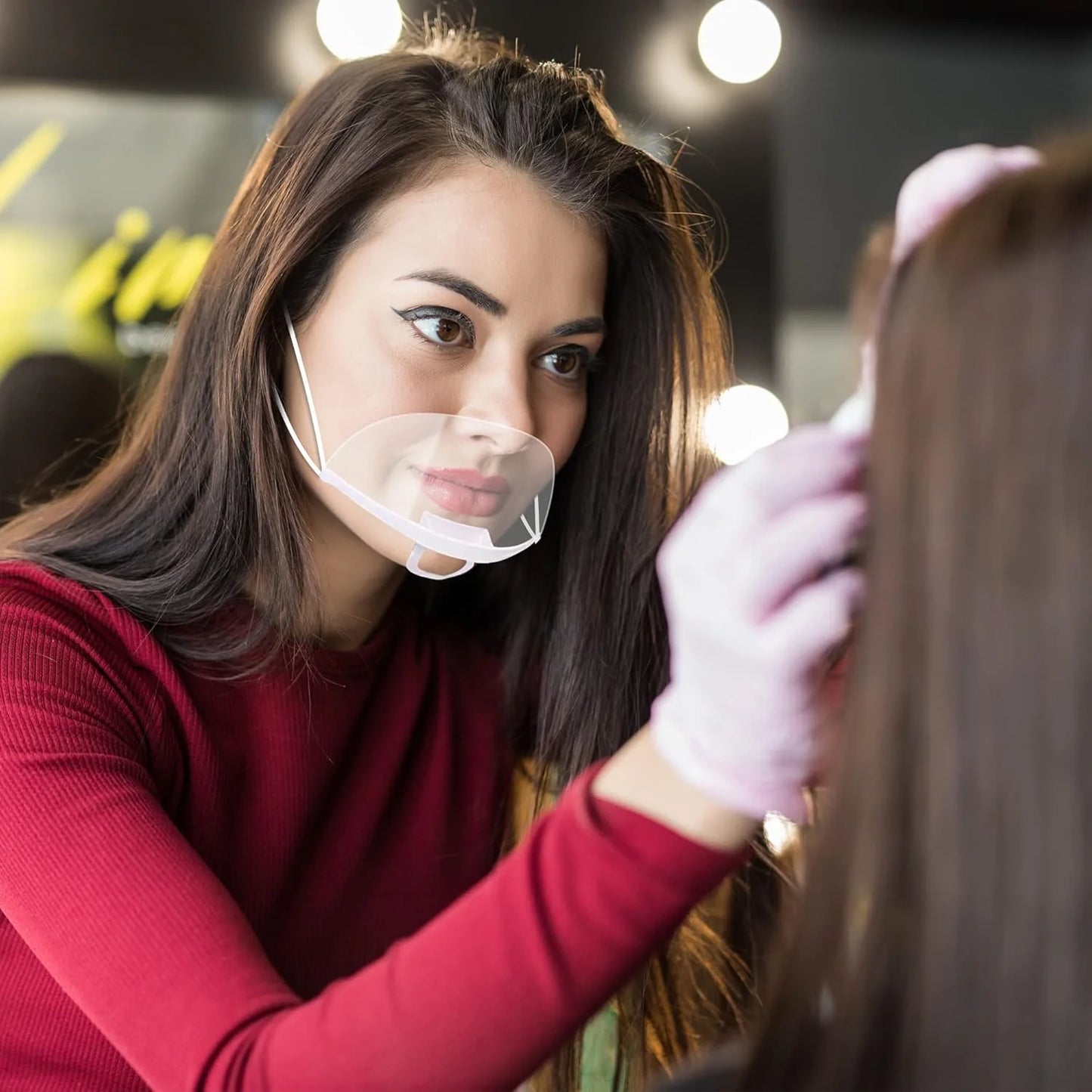 5/10/20 Pcs Reusable Transparent Anti-Fog Face Shields – Clear Plastic Mouth Covers for Restaurant, School, Salon, Beauty, and Tattoo Use