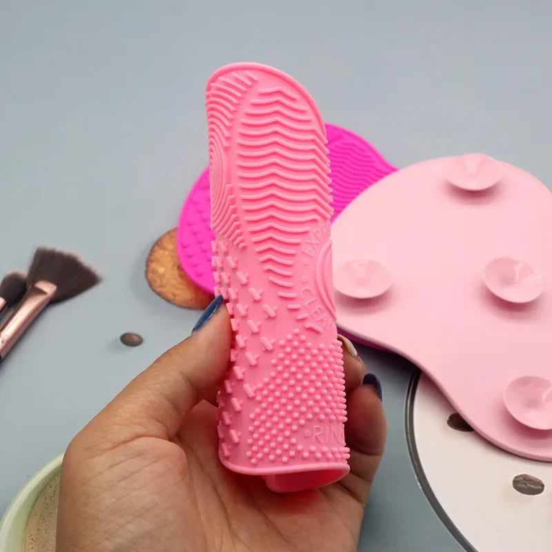 Silicone Makeup Brush Cleaning Mat – Colorful Textured Scrubber Pad for Deep Cleaning Cosmetic Brushes