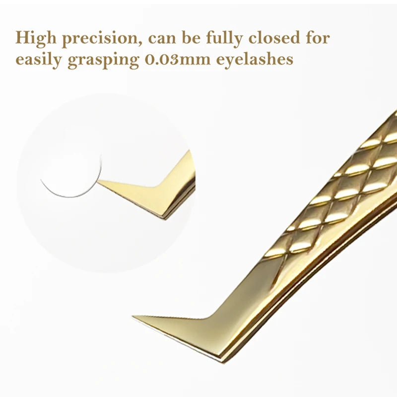 DIYDAY Anti-Slip Eyelash Extension Tweezers – Stainless Steel Fiber Tip Precision Lash Tool