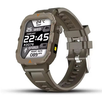 Rugged Military GPS Smart Watch for Men – Bluetooth Call, Heart Rate, Blood Oxygen, AI Voice, Sport & Waterproof