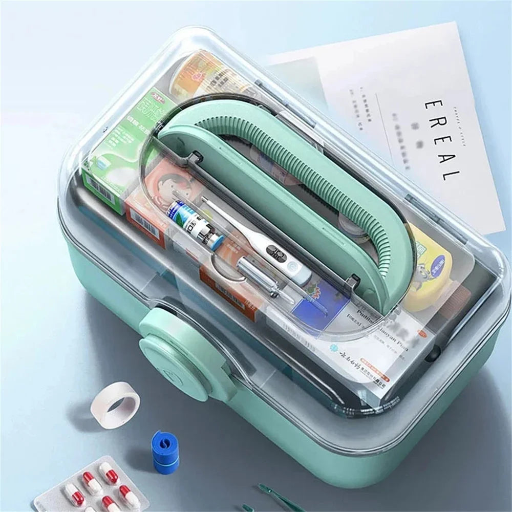 Large Capacity Portable Medicine Storage Box – Multi-Layer First Aid Organizer Case