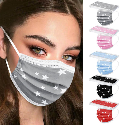 50PCS 3-Ply Disposable Face Masks with Ear Loops – Breathable Protective Masks for Adults, Bulk Pack Mascarillas Desechables
