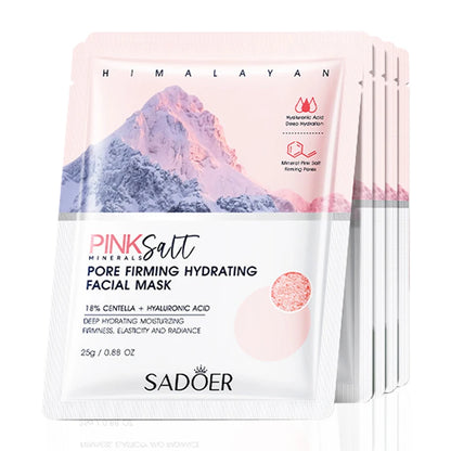 5pcs SADOER Himalayan Pink Salt Face Mask – Hydrating, Brightening & Firming Facial Skincare Treatment