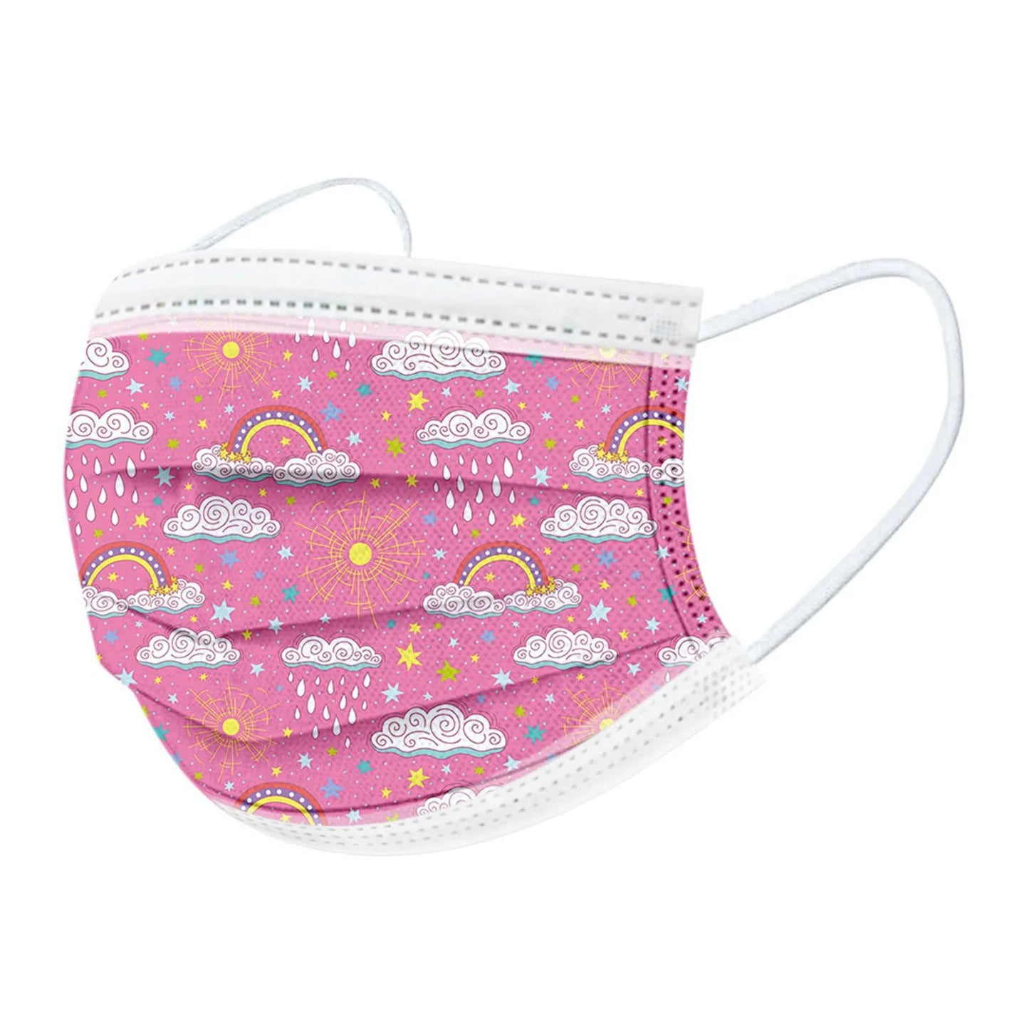 50PCS Kids Disposable Face Masks – 3-Ply Breathable Protective Masks with Soft Ear Loops | Comfortable & Safe for Sensitive Skin