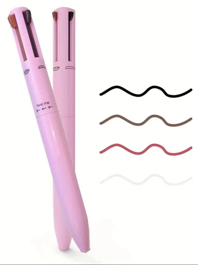 4-in-1 Multi-Functional Makeup Pencil Set – Lip Liner, Eyeliner & Eyebrow Pencil (4 Colors)