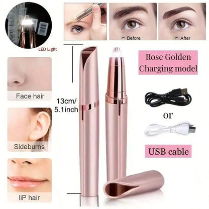 Women’s Electric Eyebrow Trimmer & Facial Hair Remover – Rechargeable Precision Brow Shaper Pen