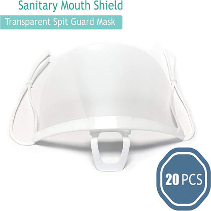 5/10/20 Pcs Reusable Transparent Anti-Fog Face Shields – Clear Plastic Mouth Covers for Restaurant, School, Salon, Beauty, and Tattoo Use