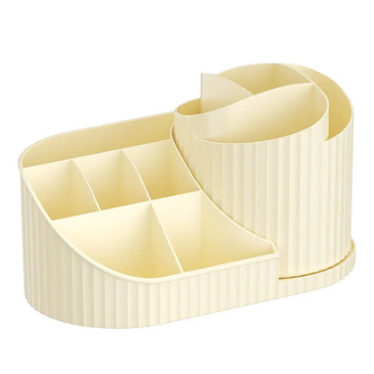 Rotating Makeup Organizer – Dustproof Cosmetic Storage Carousel for Lipsticks, Brushes & Beauty Tools