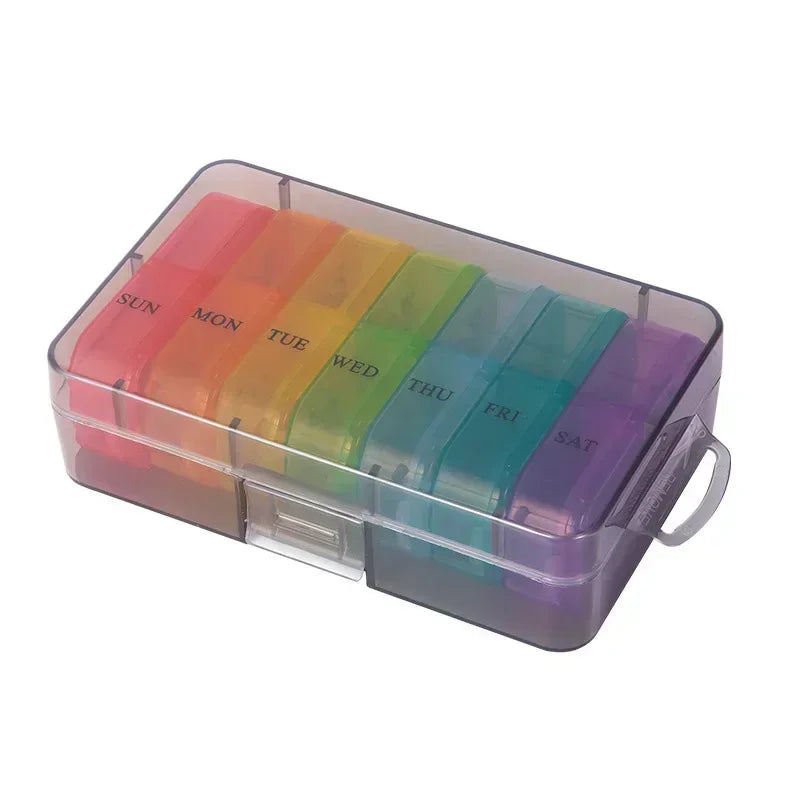 Weekly Pill Organizer 7 Day Pill Box Portable Medicine Tablet Storage Case Travel Container