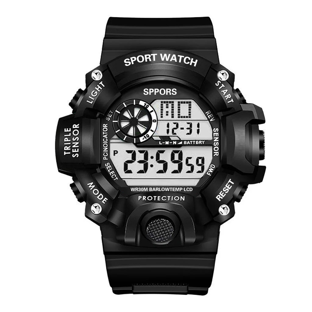 MAYZHISU Men’s Digital Sports Watch | Large Dial | Alarm, Stopwatch & Backlight | 3ATM Water Resistant | Military Style Wristwatch