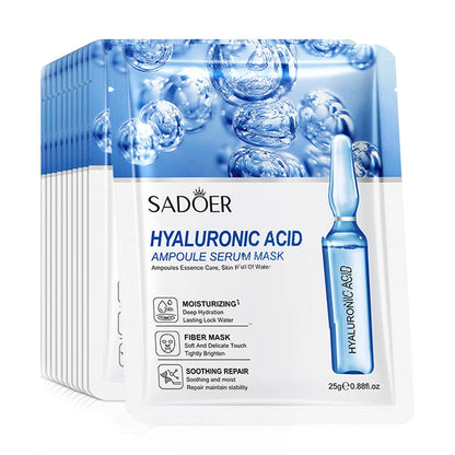 10-30 Pcs SADOER 24K Gold Vitamin C & Hyaluronic Acid Facial Masks – Moisturizing, Firming & Hydrating Skincare Treatment