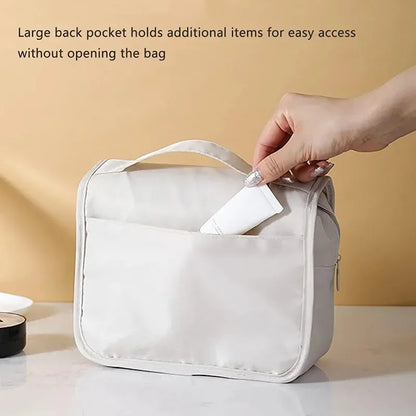 High-Quality Travel Makeup Bag – Waterproof Toiletry Organizer with Hook | Lightweight Cosmetic Storage Pouch for Women