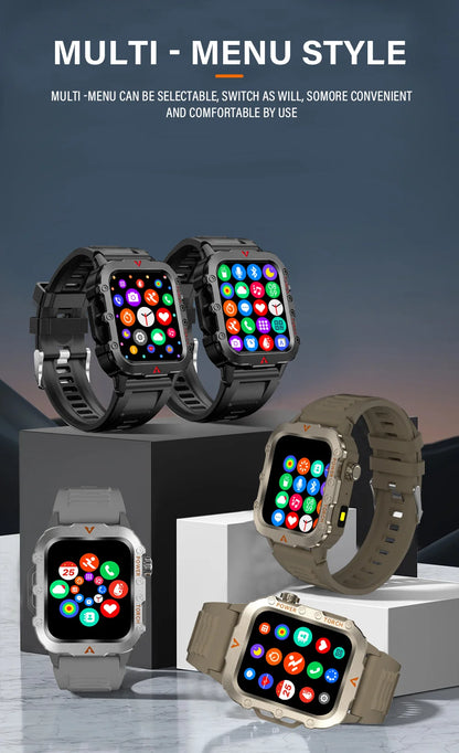 LAXASFIT Men’s Smart Watch with LED Flashlight | Bluetooth Call Sports Watch | Fitness & Activity Tracker