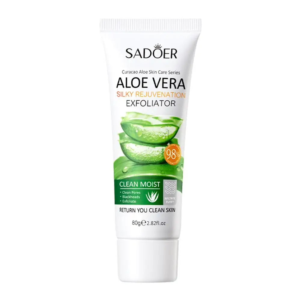 Aloe Vera Face Exfoliating Gel Scrub – Gentle Facial Cleanser, Removes Impurities, Moisturizes & Helps Reduce Pores – 30g / 100g