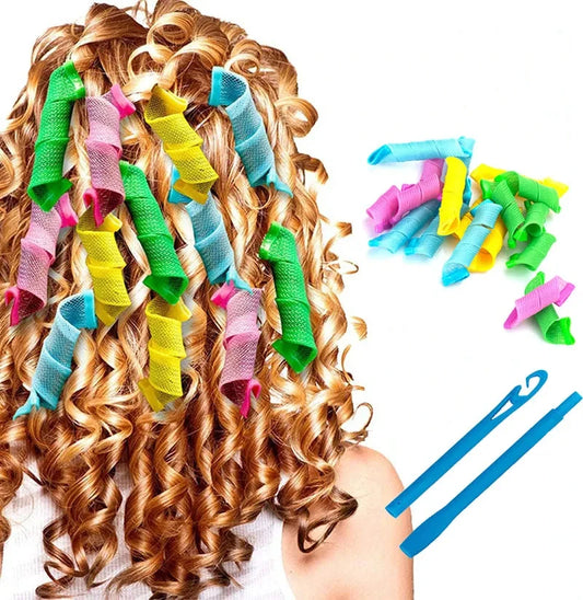 18PCS Magic Hair Curlers Set – Wave Formers, No-Heat Hair Rollers, DIY Curling & Styling Tools for Women
