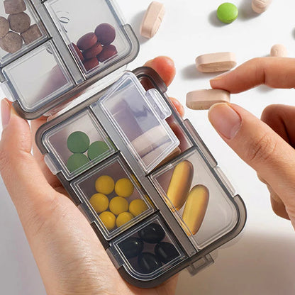 Weekly Pill Organizer Box – 7 Day Portable Travel Medicine Case with 14 Compartments for Pills, Vitamins & Supplements