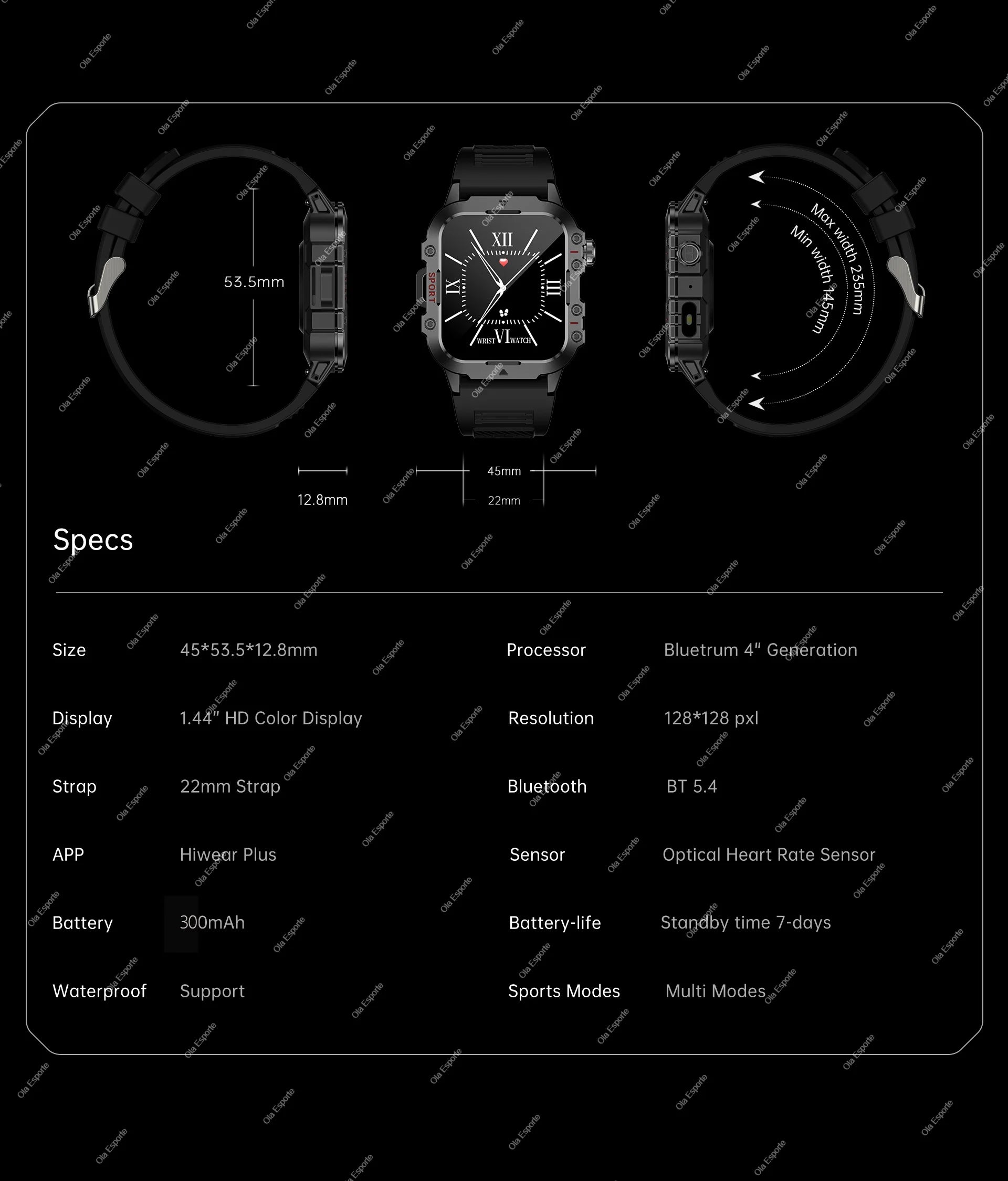 Outdoor Smart Watch Bluetooth Call LED Flashlight Fitness Tracker Android iPhone