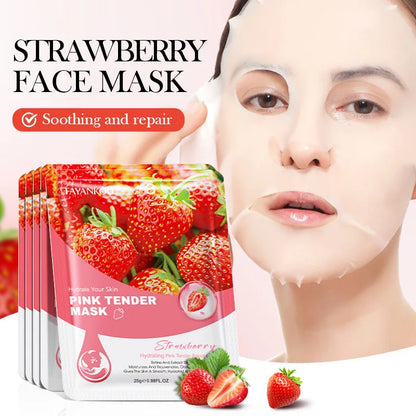 10 Pcs Fruit Facial Masks – Moisturizing, Brightening & Firming Korean Skincare Sheet Masks for Hydrating Face Care