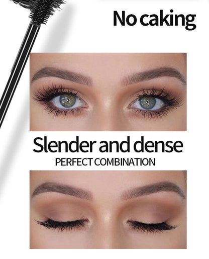 ANQINA 4D Waterproof Mascara & Liquid Eyeliner Set – Long-Lasting Curling Eye Makeup (Full Size)