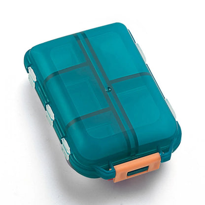 10-Grid Portable Pill Organizer – Small Weekly Travel Pill Box & Pocket-Sized Medicine Case